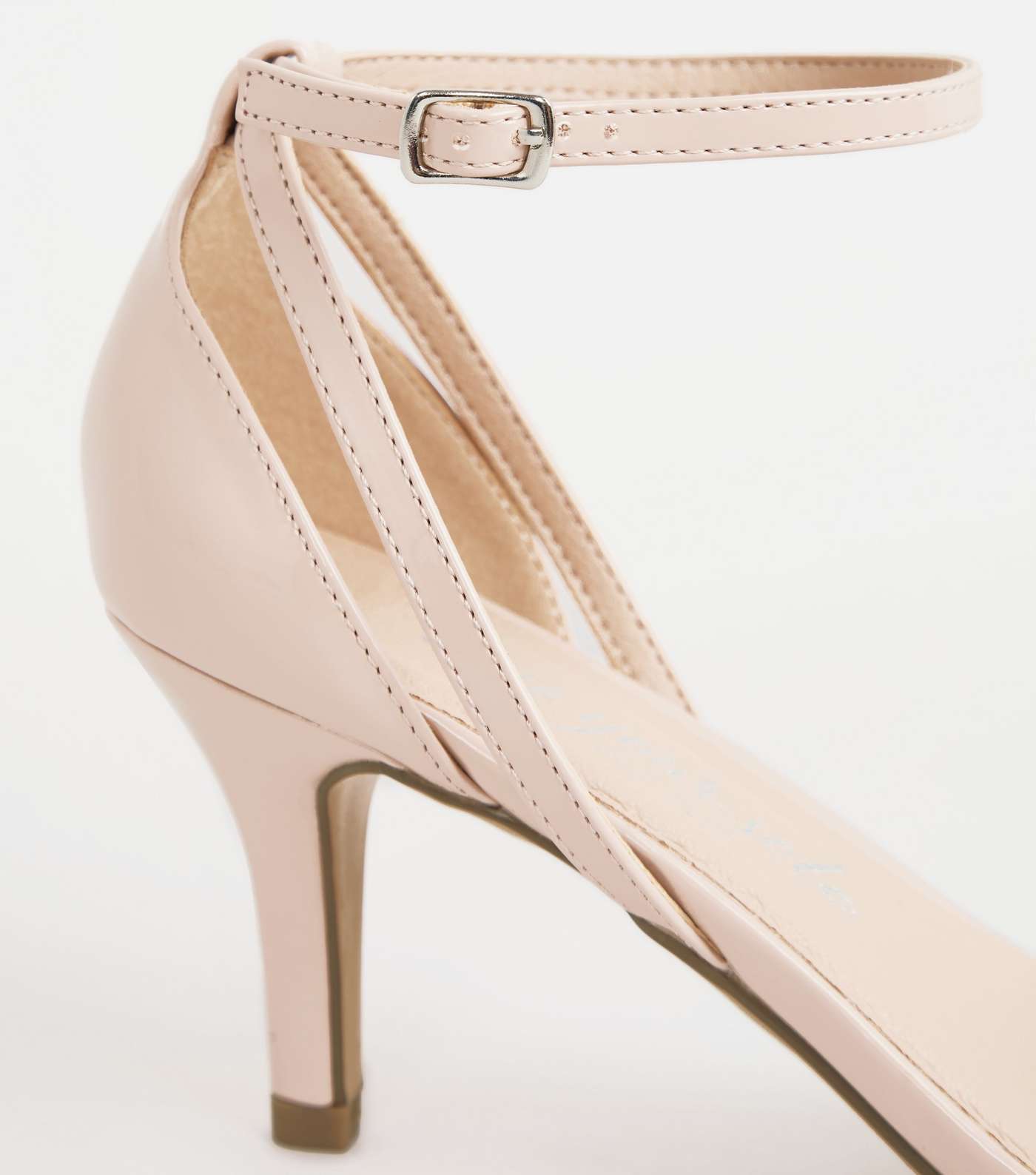 Wide Fit Pale Pink Patent Strappy Stiletto Heels Image 3