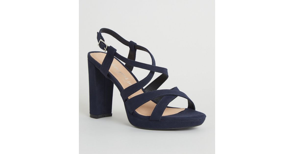 wide fit navy flat sandals