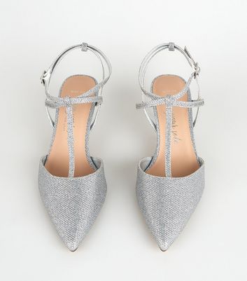 silver kitten heel shoes wide fit
