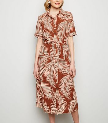 new look palm print dress