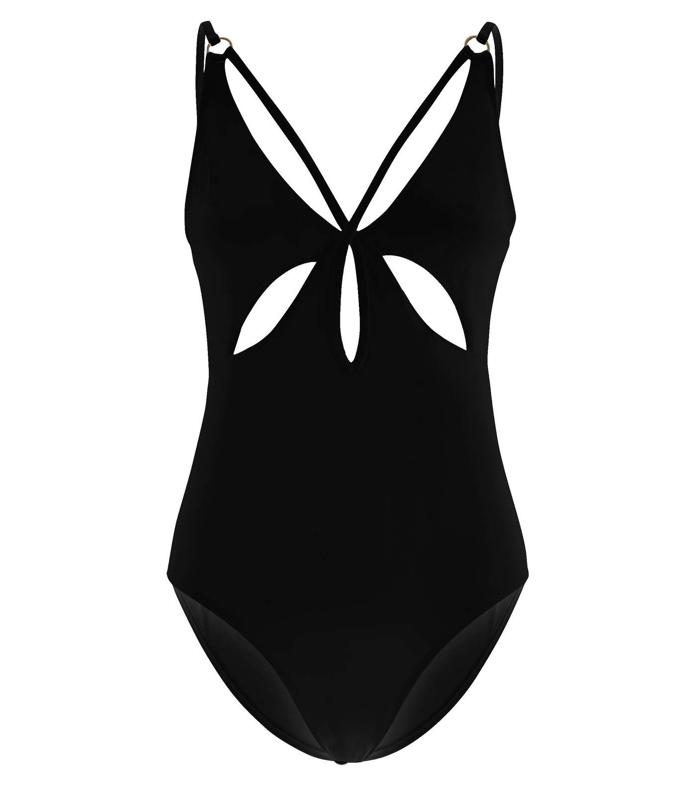 Black Strappy Cut Out Swimsuit Image 4