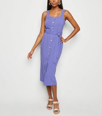 new look button front midi dress