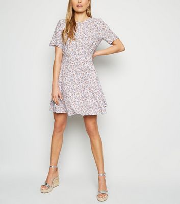 new look grey floral dress