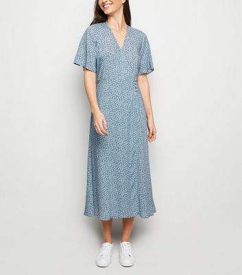 new look blue wrap dress