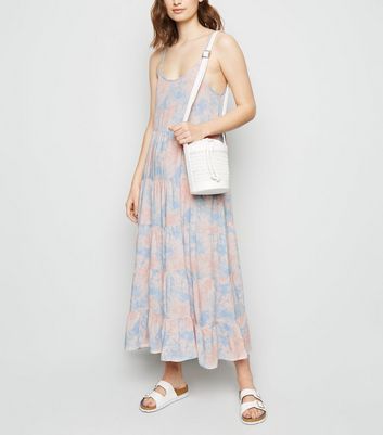 blue tie dye maxi dress