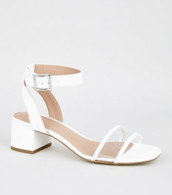 Sandales Supprimer De Et Girls La Blocs À Transparente Blanches Talons Bride Ajouter Wishlist CxdBoe