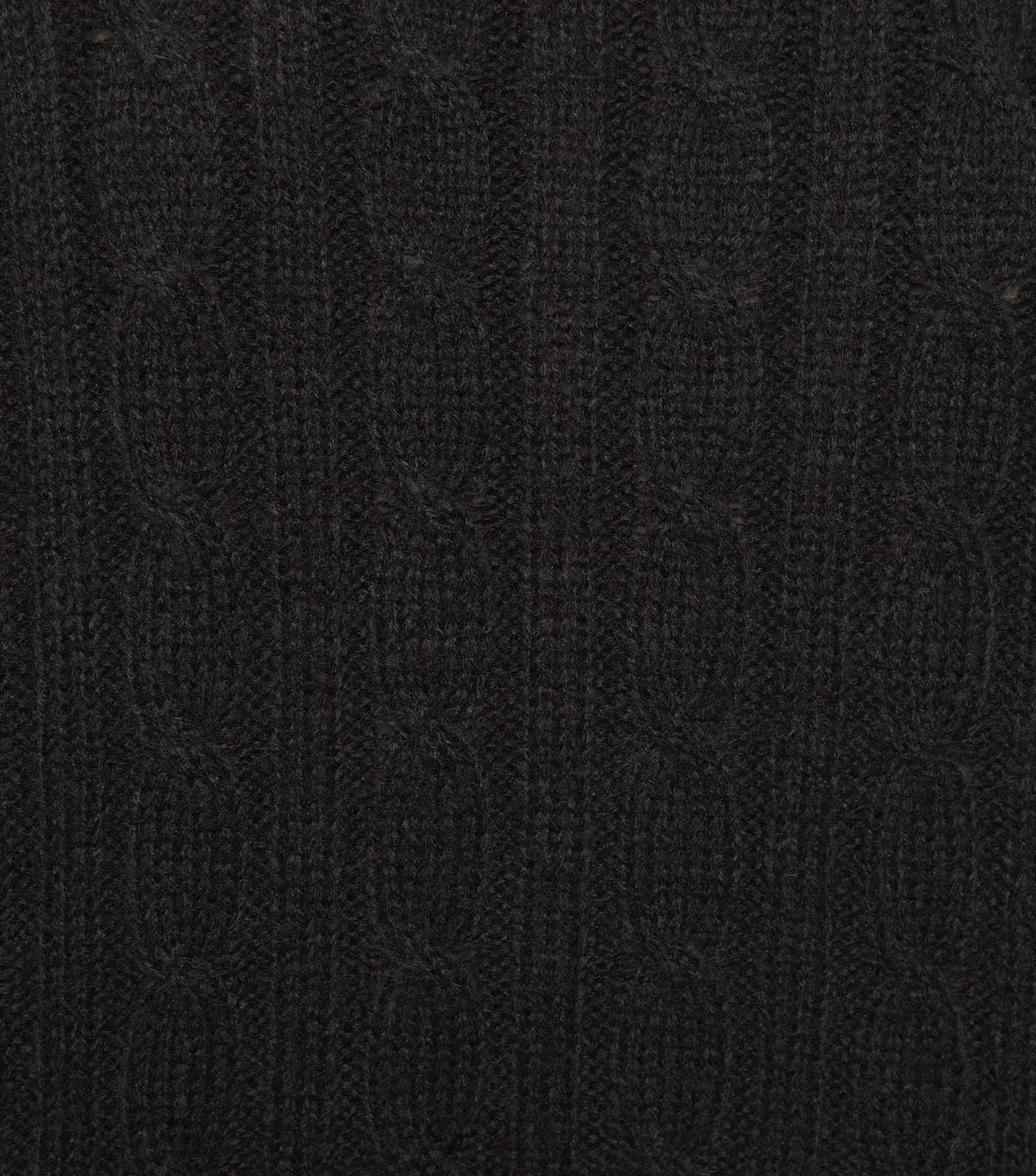 Black Cable Knit Crop Jumper Image 6