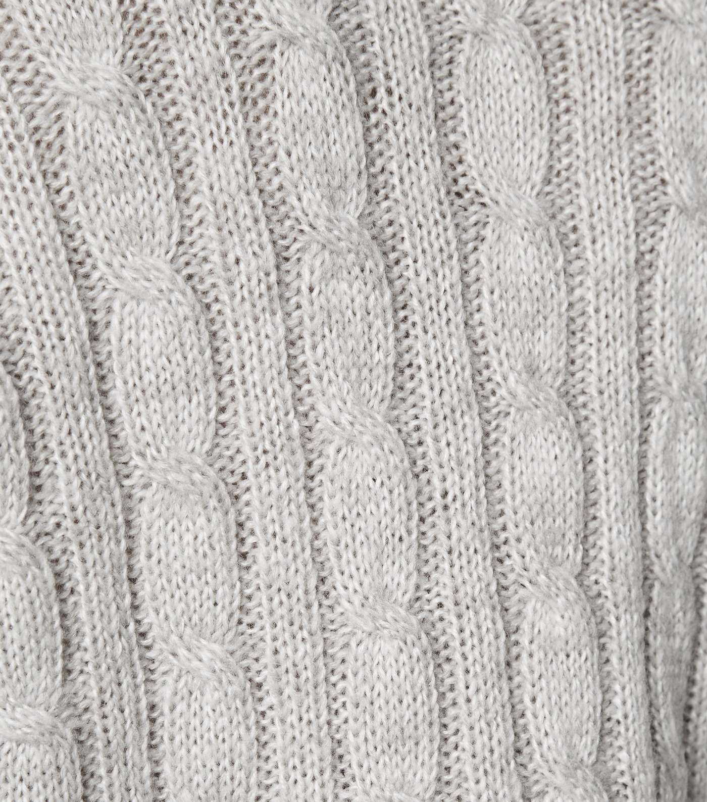 Pale Grey Cable Knit Crop Jumper Image 5