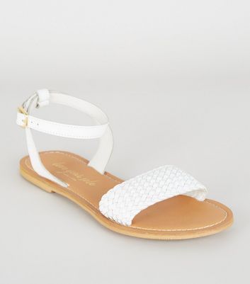 New look store white flat sandals