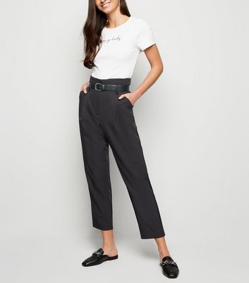 Belted black trousers Clearance
