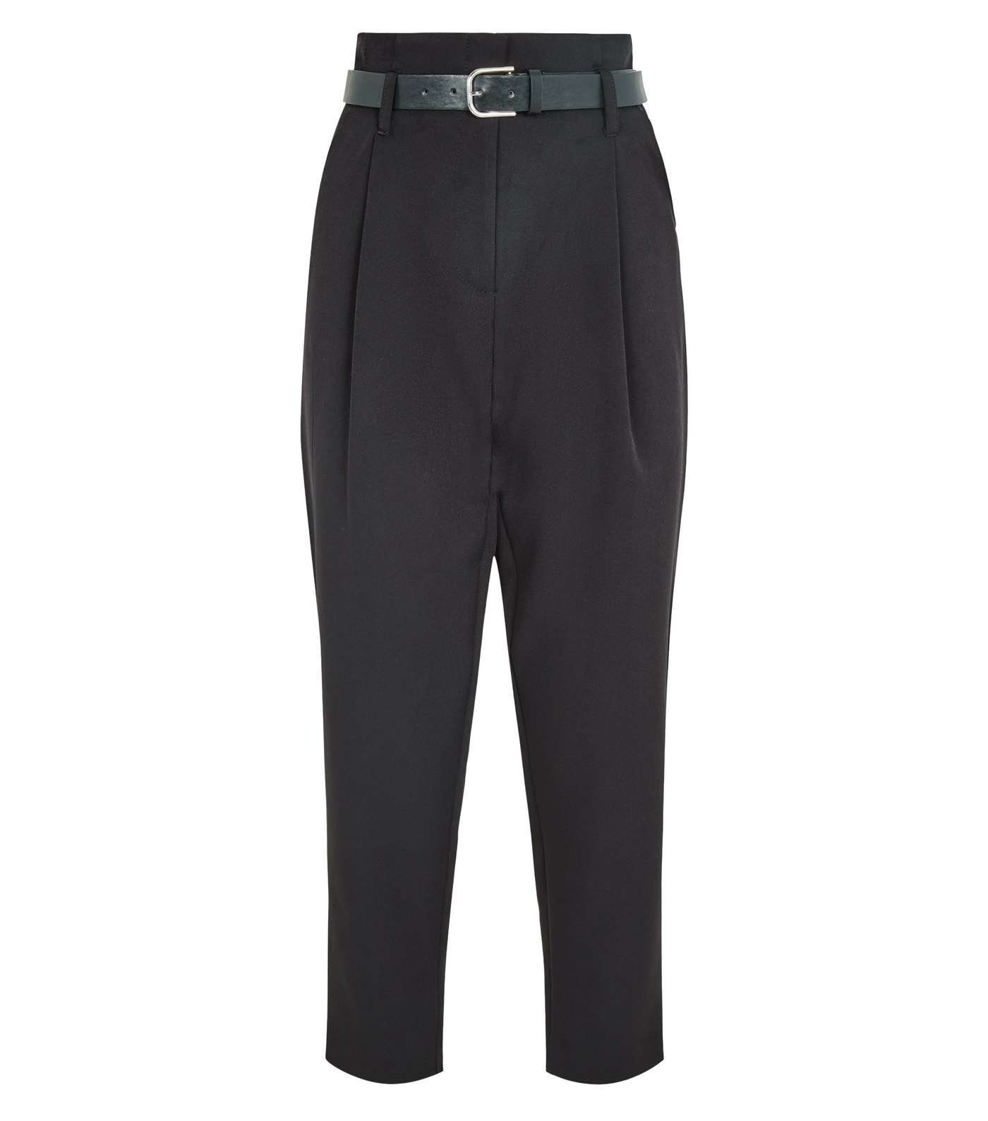 Black Belted High Waist Trousers Image 4