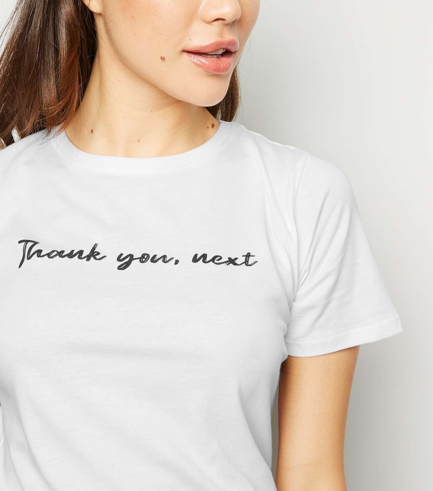 White Thank You Next Slogan T-Shirt Image 5