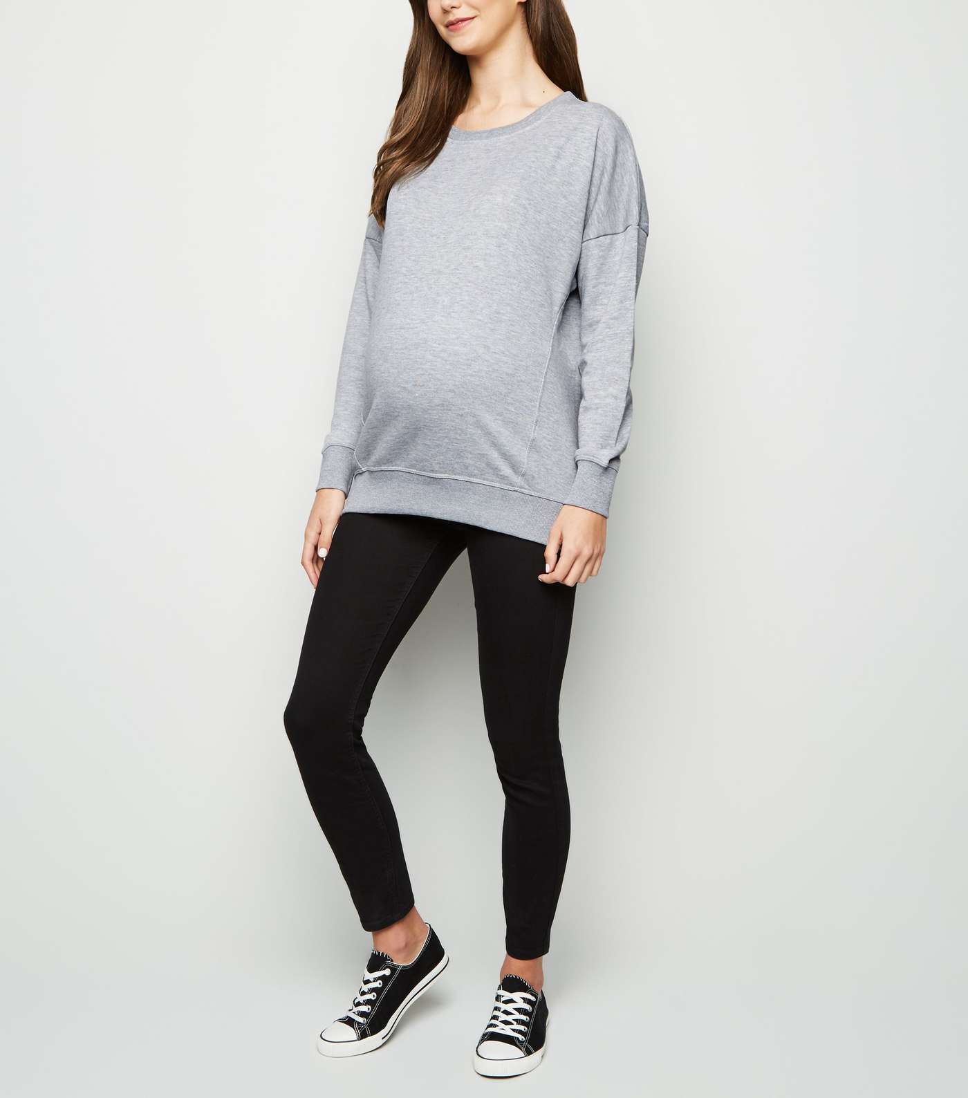 Maternity Grey Long Sleeve Sweatshirt Image 2