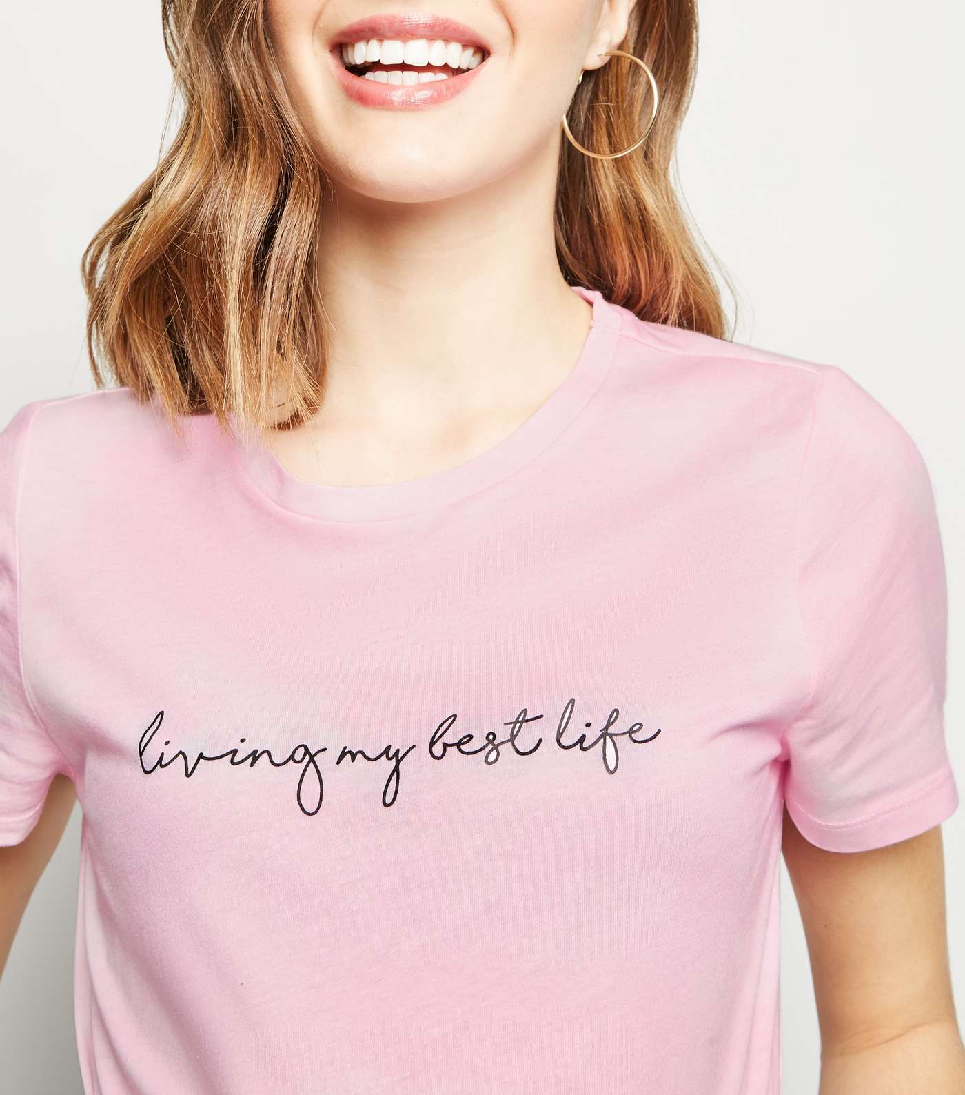 Pink Tie Dye Living My Best Life Slogan T-Shirt Image 5