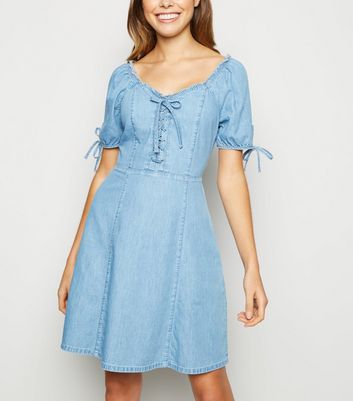 milkmaid denim dress