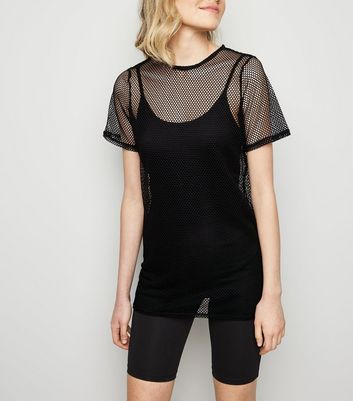 t shirt long noir femme