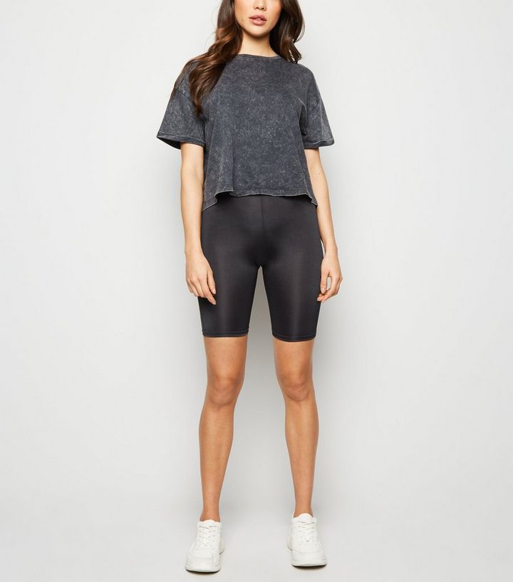 Black Disco Cycling Shorts New Look