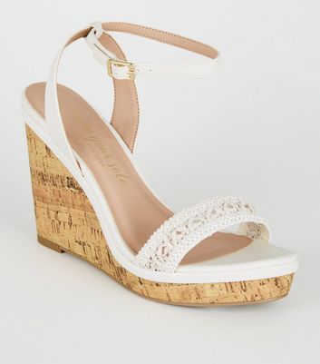 new look white wedges
