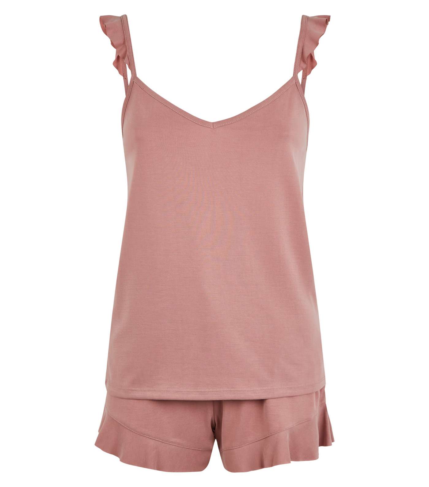 Mid Pink Soft Touch Ruffle Trim Pyjama Set Image 4