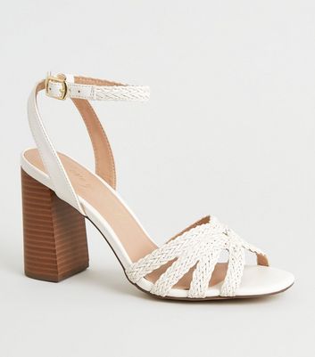 white woven sandals