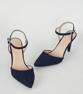 new look navy shoes wide fit