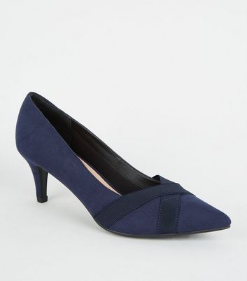 new look navy blue heels