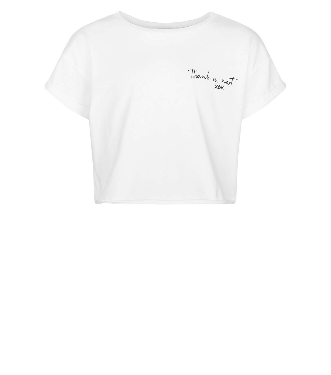 Girls White Thank You Next Slogan T-Shirt Image 4