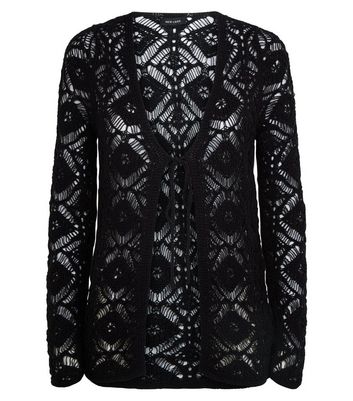 crochet tie front cardigan