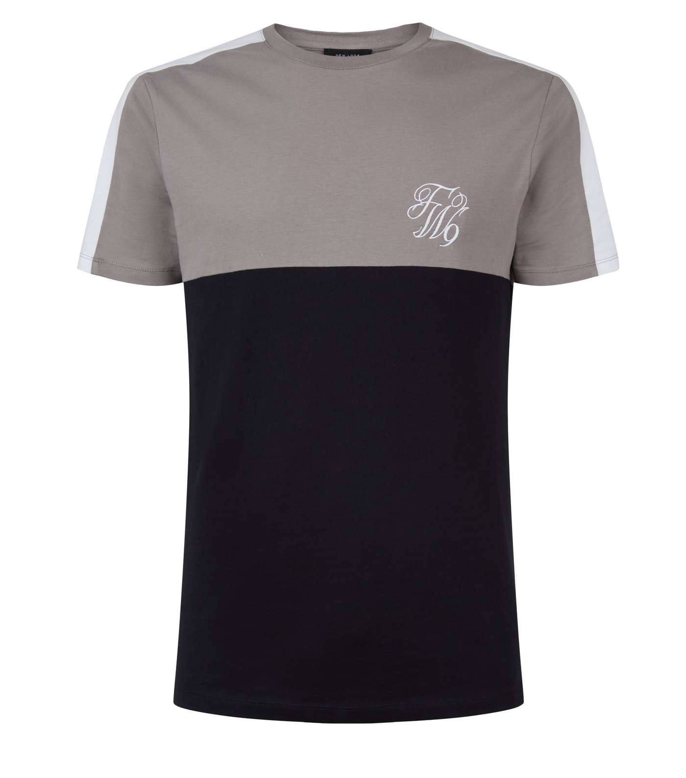 Pale Grey TW9 Embroidered Muscle Fit T-Shirt Image 4