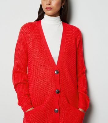 new look red cardigan