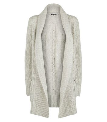 new look long grey cardigan