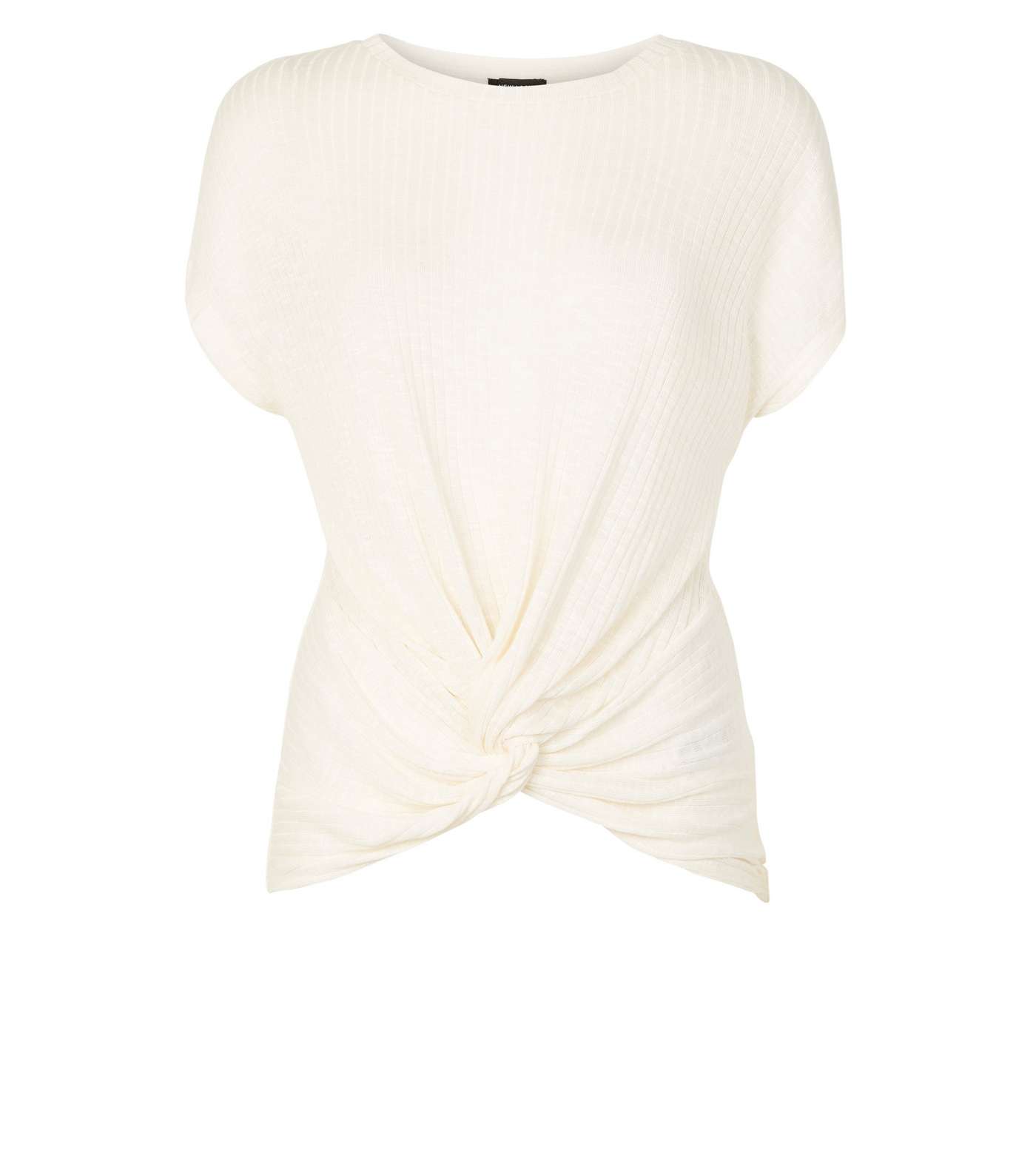 Off White Fine Knit Twist Front Top Image 4
