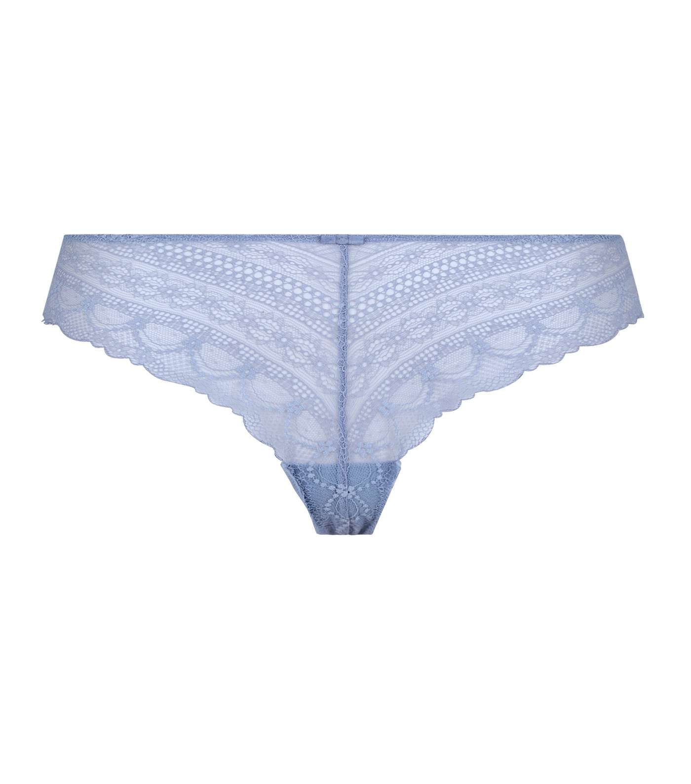 Pale Blue Geometric Lace Thong Image 3