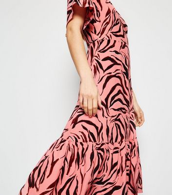 new look zebra midi dress