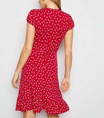 red floral jersey dress