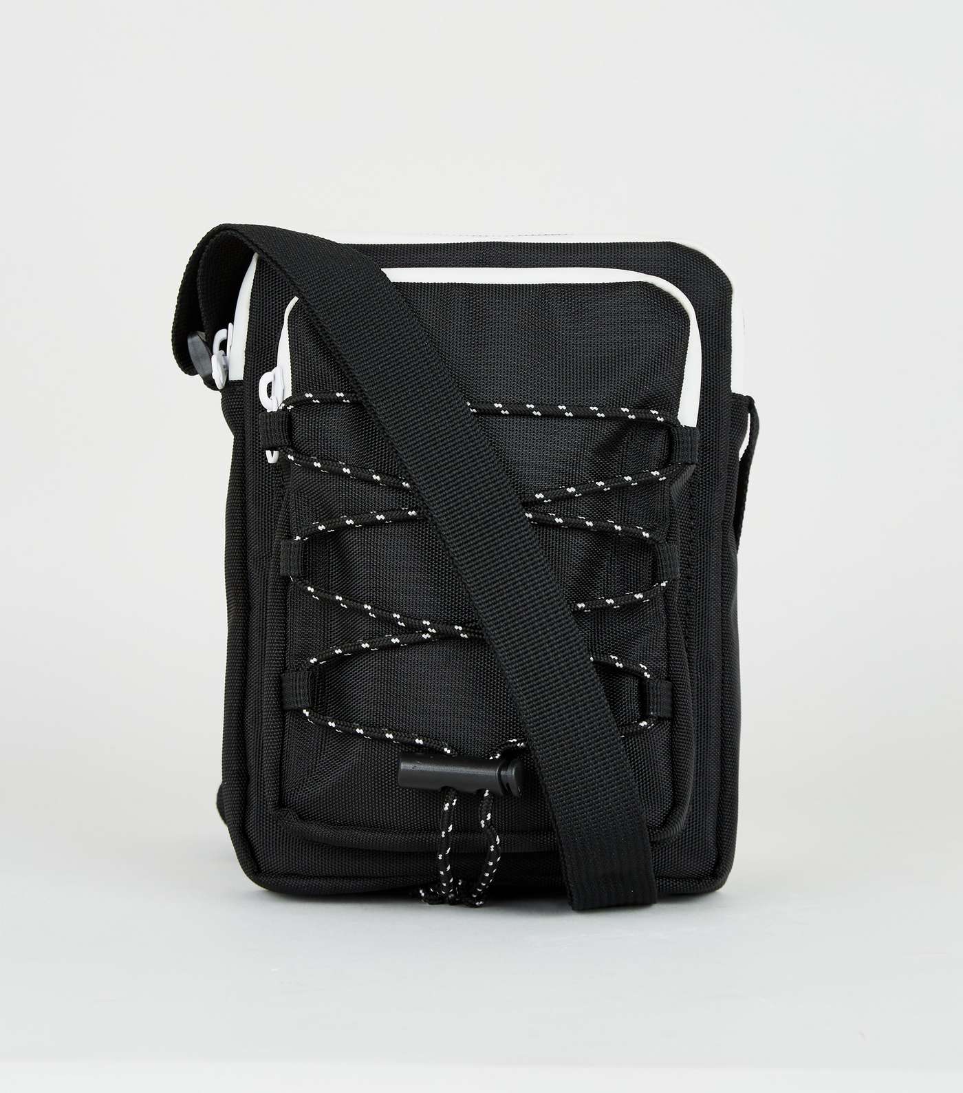 Black Drawstring Front Shoulder Bag