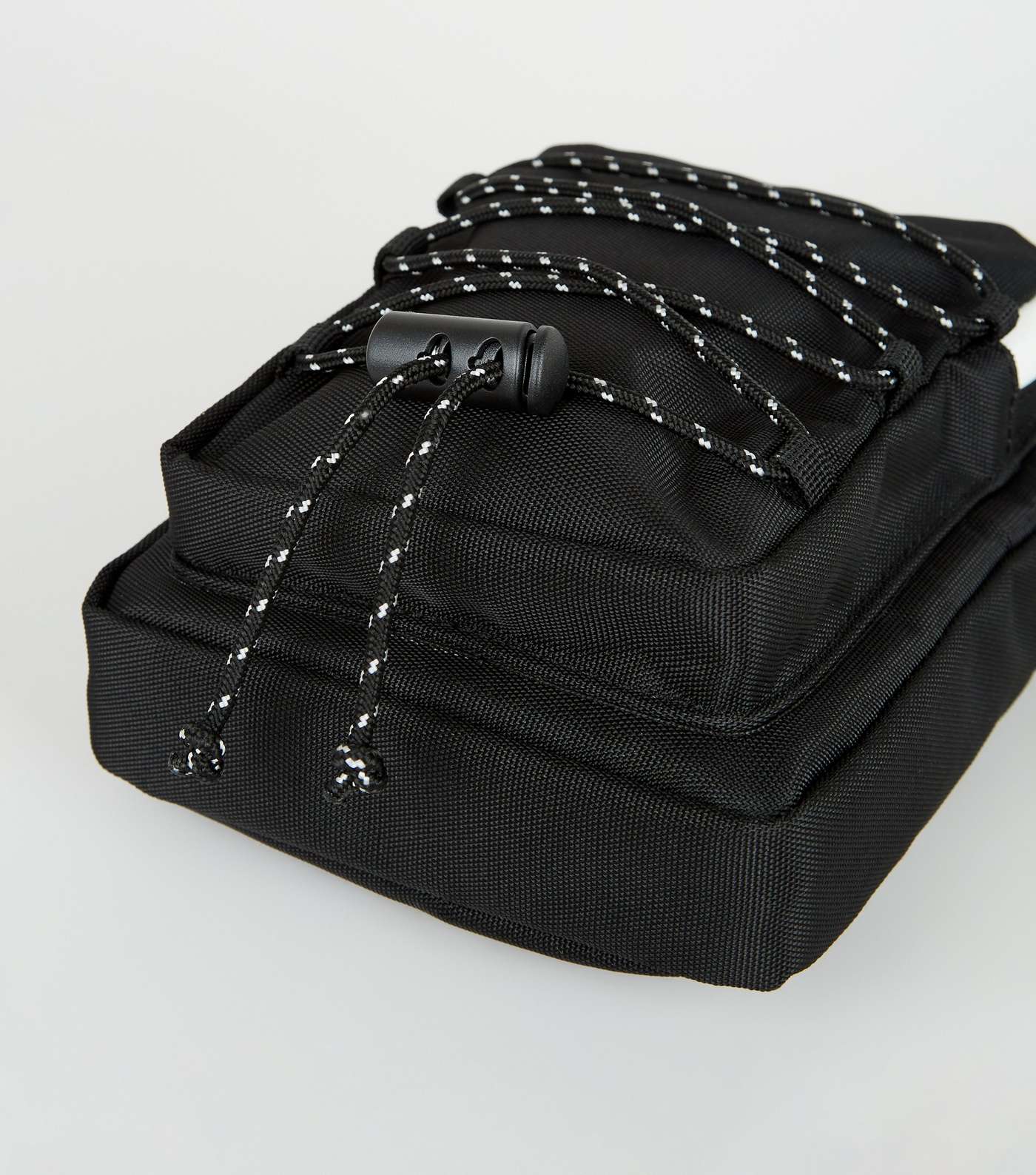 Black Drawstring Front Shoulder Bag Image 3