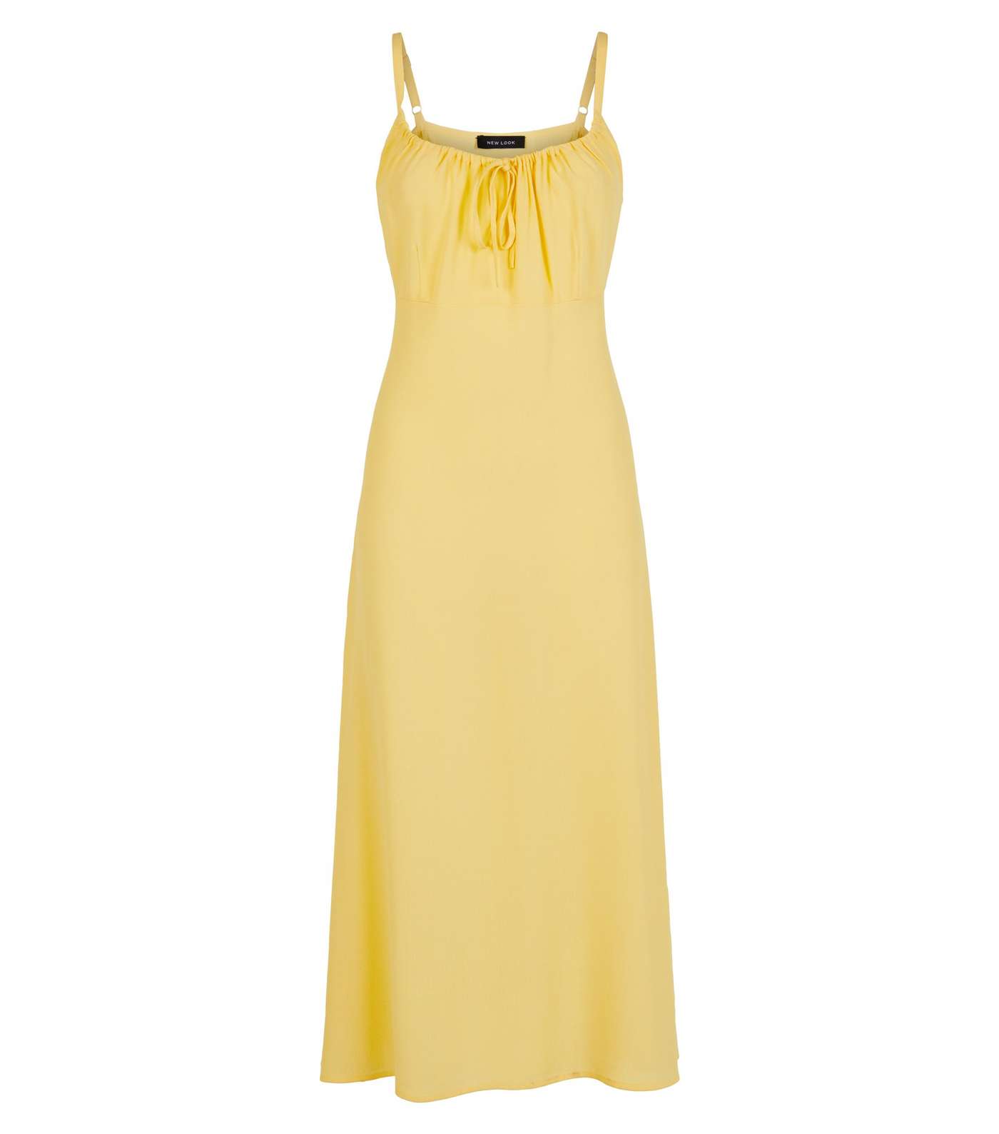 Pale Yellow Strappy Midi Dress Image 4