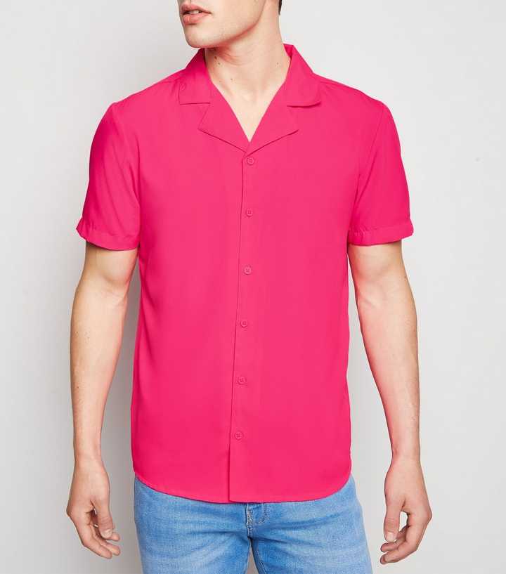 Bright Pink Neon Short Sleeve Shirt | New Look