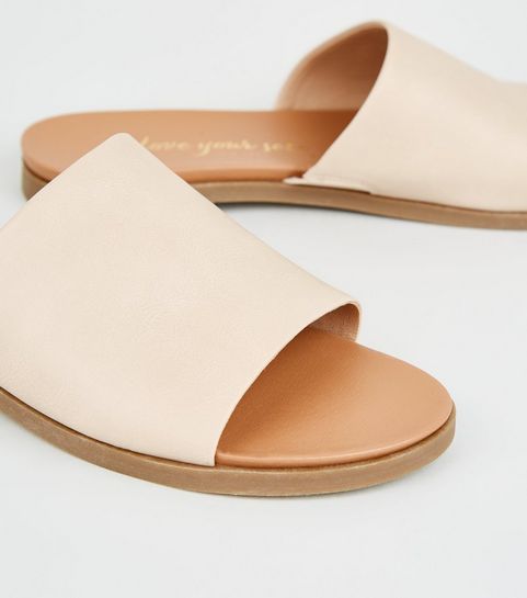 new look tan sliders
