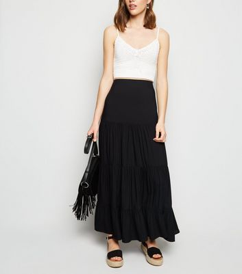 black tiered skirt