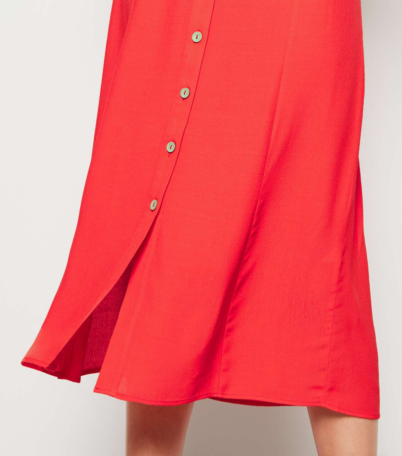 Red Button Front Midaxi Skirt Image 5
