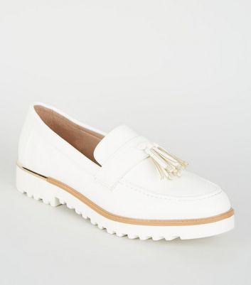 white tassel loafers womens