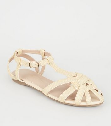 new look cream sandals