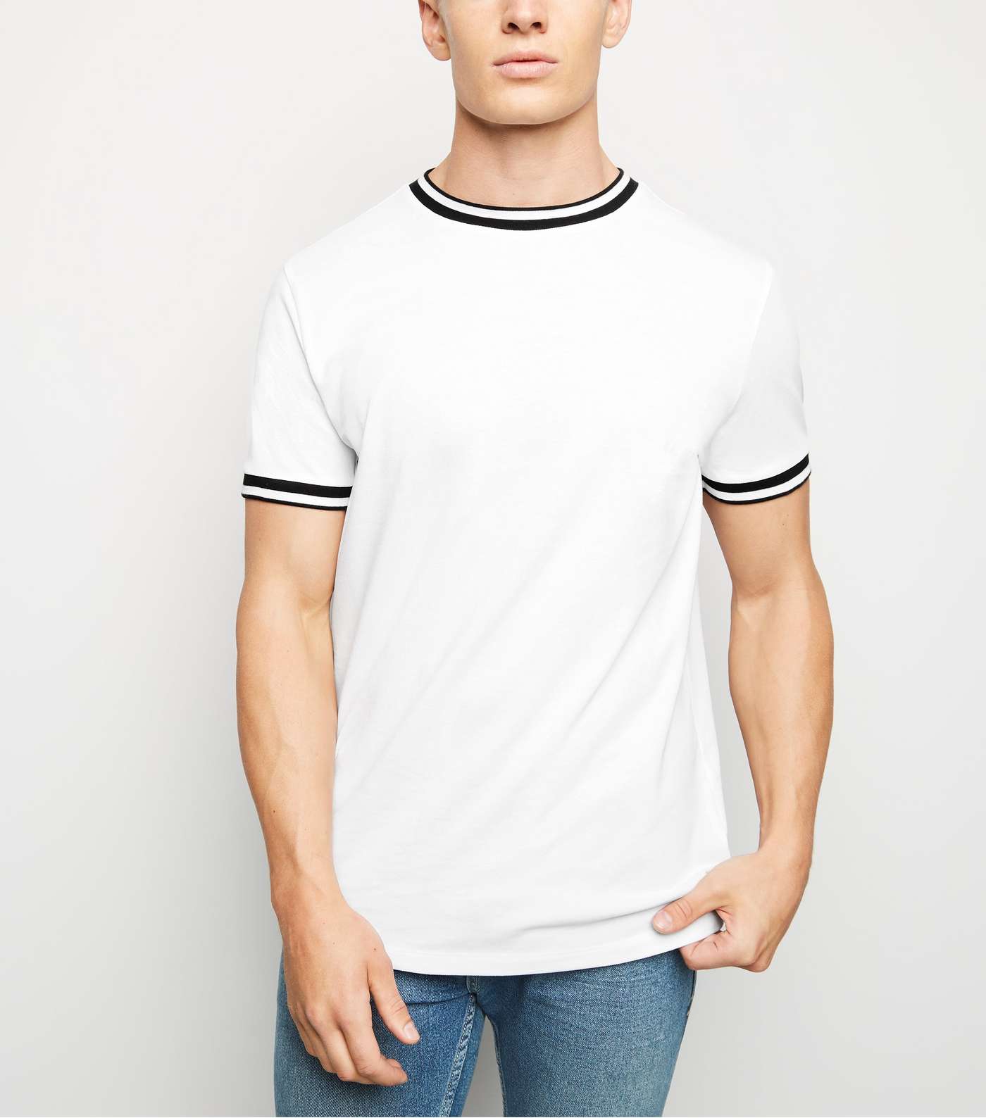 White Tipped Pique T-Shirt