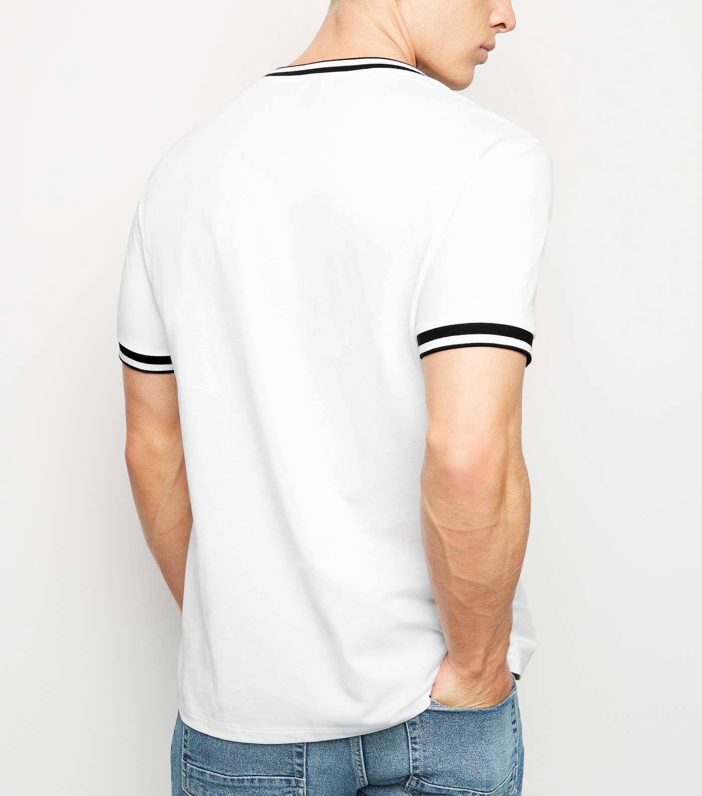 White Tipped Pique T-Shirt Image 3
