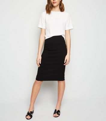 Black Stretch Pencil Skirt | New Look