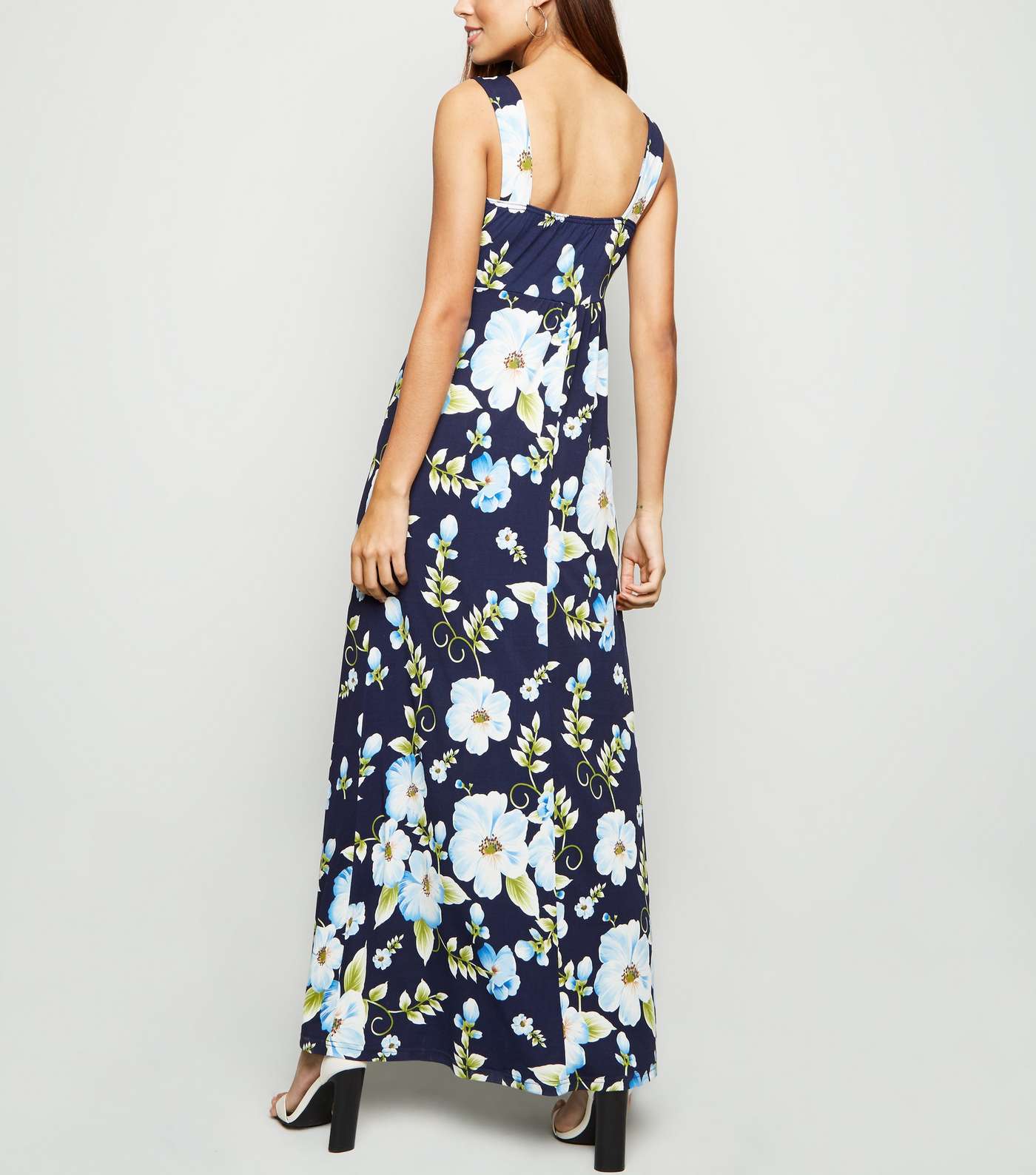 Mela Blue Tropical Floral Maxi Dress Image 2