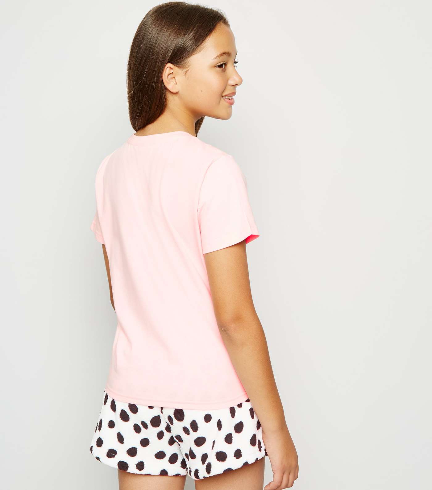Girls Pink Disney Dalmatian Slogan Pyjama Set Image 3