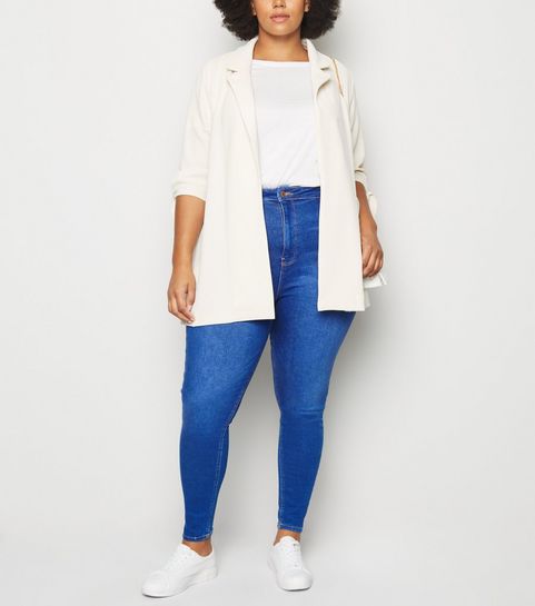 Curves – Hellblaue High Waist Skinny Jeans
